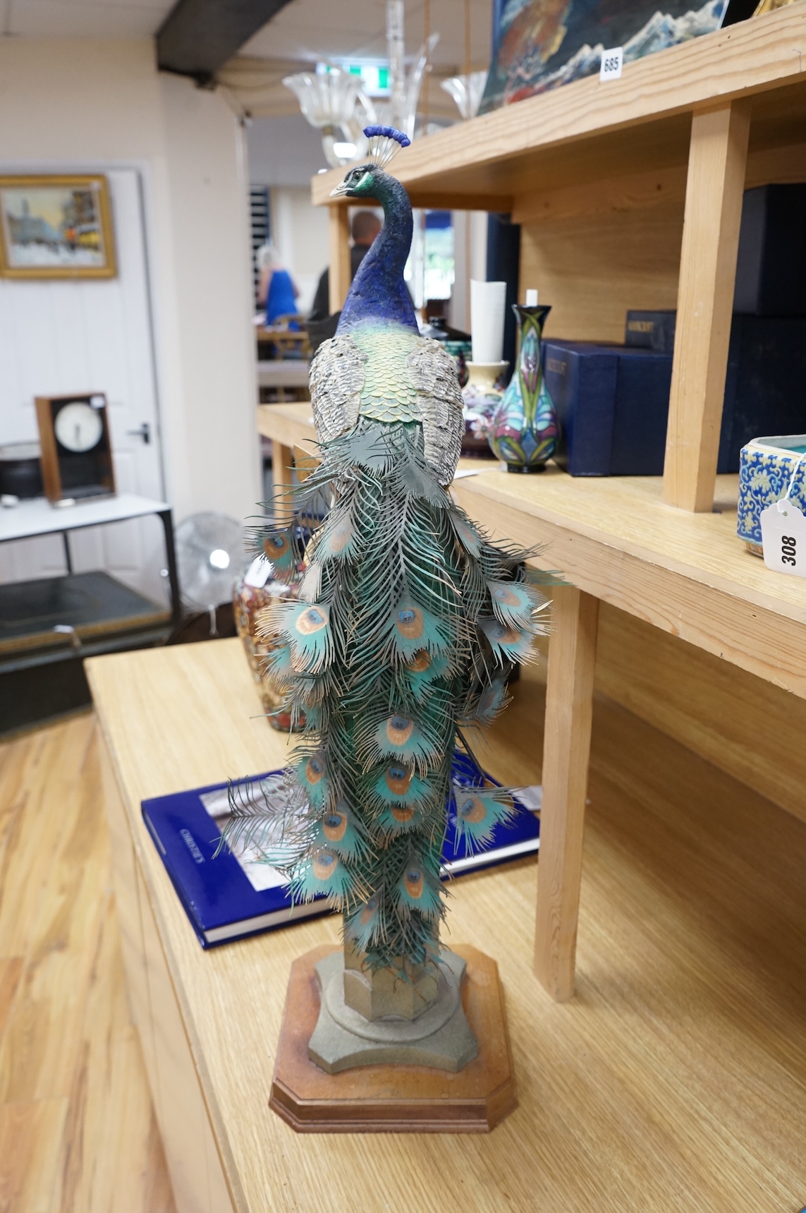 A large Border Fine Arts Regal Splendour Peacock, 77cm